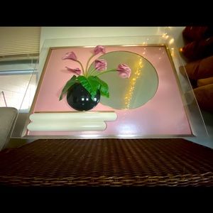 VINTAGE *JON GILMORE! Faux Floral Diorama Retro